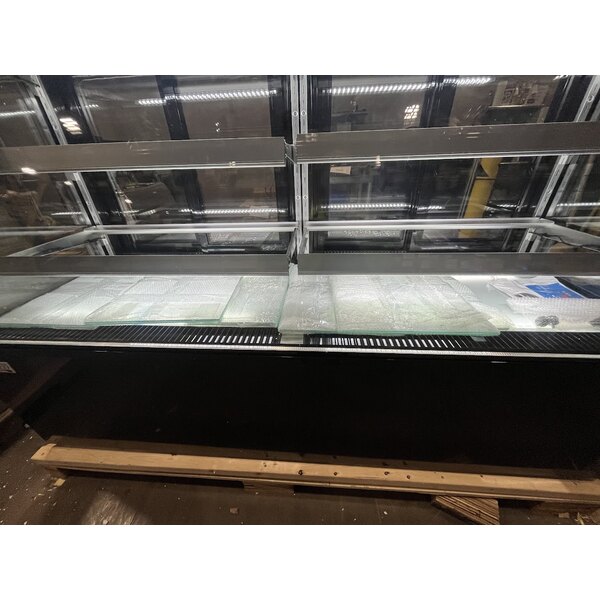 Scratch and Dent Avantco BCTD-72 72" Black 3-Shelf Curved Glass Dry Bakery Display Case with LED Lighting