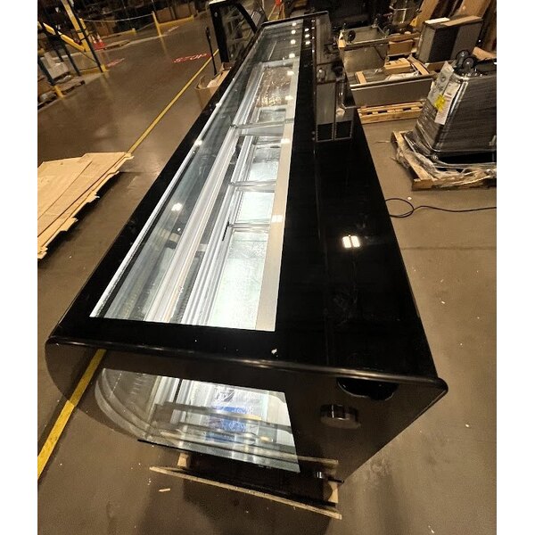 Scratch and Dent Avantco BCTD-72 72" Black 3-Shelf Curved Glass Dry Bakery Display Case with LED Lighting