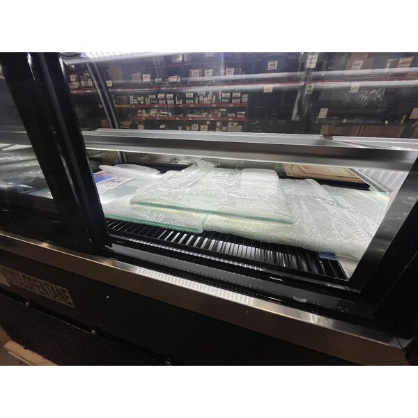 Scratch and Dent Avantco BCTD-72 72" Black 3-Shelf Curved Glass Dry Bakery Display Case with LED Lighting