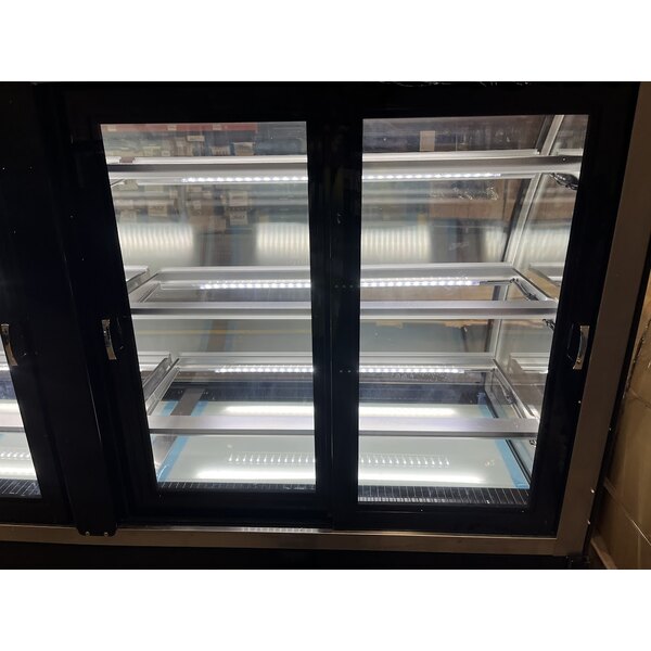 Scratch and Dent Avantco BCTD-72 72" Black 3-Shelf Curved Glass Dry Bakery Display Case with LED Lighting