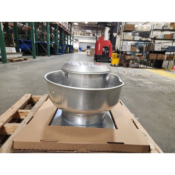 Scratch and Dent Canarm 12 1/4" Variable Speed Capable Upblast Direct Drive Aluminum Exhaust Fan ALX120-UD033V - 1,400 CFM, 1,650 RPM, 120/240V, 1 Phase