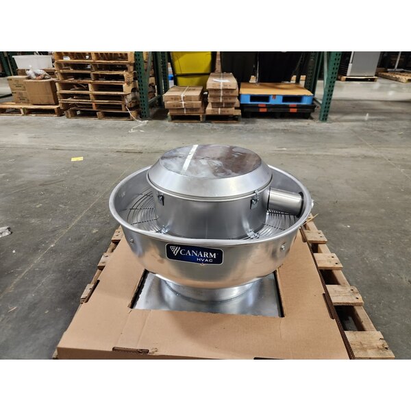 Scratch and Dent Canarm 12 1/4" Variable Speed Capable Upblast Direct Drive Aluminum Exhaust Fan ALX120-UD033V - 1,400 CFM, 1,650 RPM, 120/240V, 1 Phase