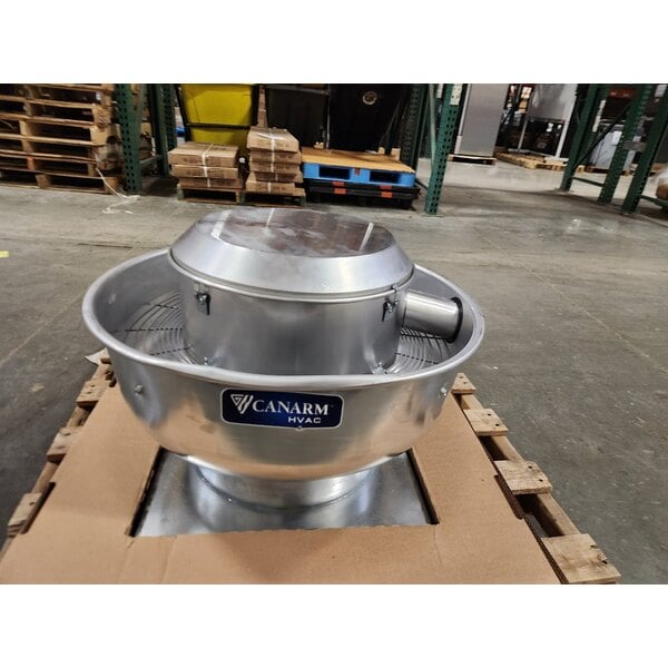 Scratch and Dent Canarm 12 1/4" Variable Speed Capable Upblast Direct Drive Aluminum Exhaust Fan ALX120-UD033V - 1,400 CFM, 1,650 RPM, 120/240V, 1 Phase