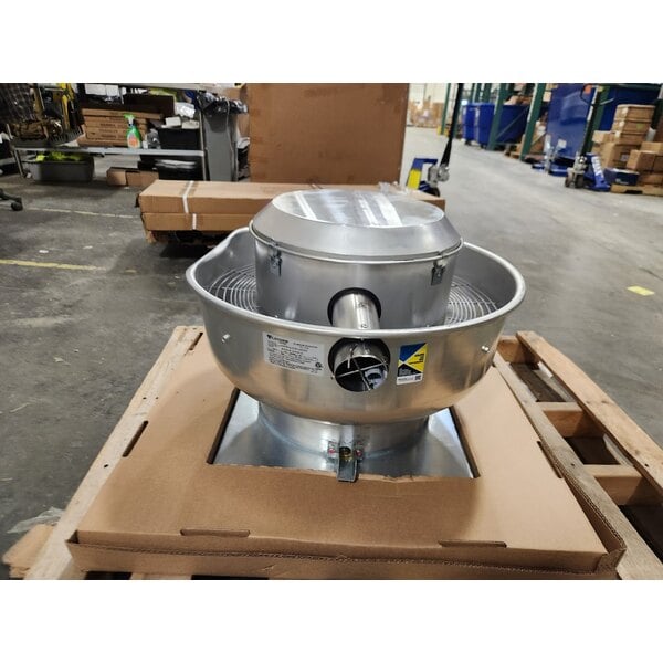 Scratch and Dent Canarm 12 1/4" Variable Speed Capable Upblast Direct Drive Aluminum Exhaust Fan ALX120-UD033V - 1,400 CFM, 1,650 RPM, 120/240V, 1 Phase