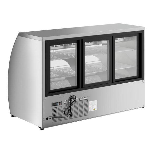 Scratch and Dent Avantco DLC64-HC-S 64" Stainless Steel Curved Glass Refrigerated Deli Case