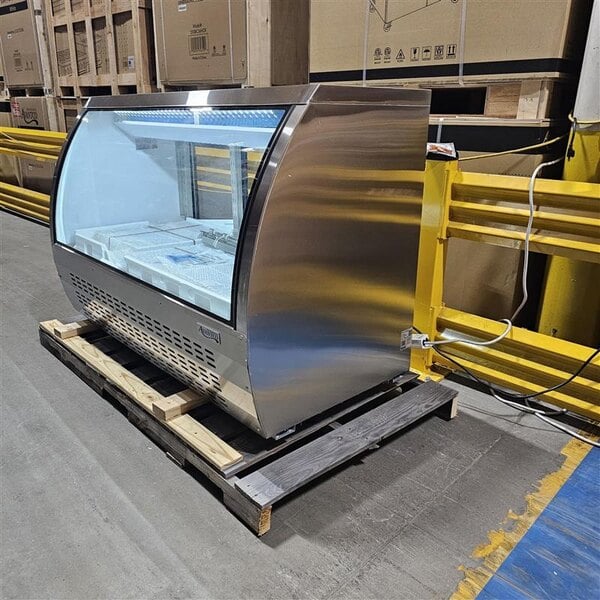 Scratch and Dent Avantco DLC64-HC-S 64" Stainless Steel Curved Glass Refrigerated Deli Case