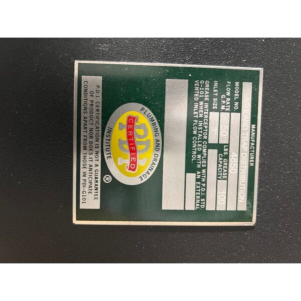 Scratch and Dent Ashland PolyTrap 4850 100 lb. Grease Trap with Threaded Connections