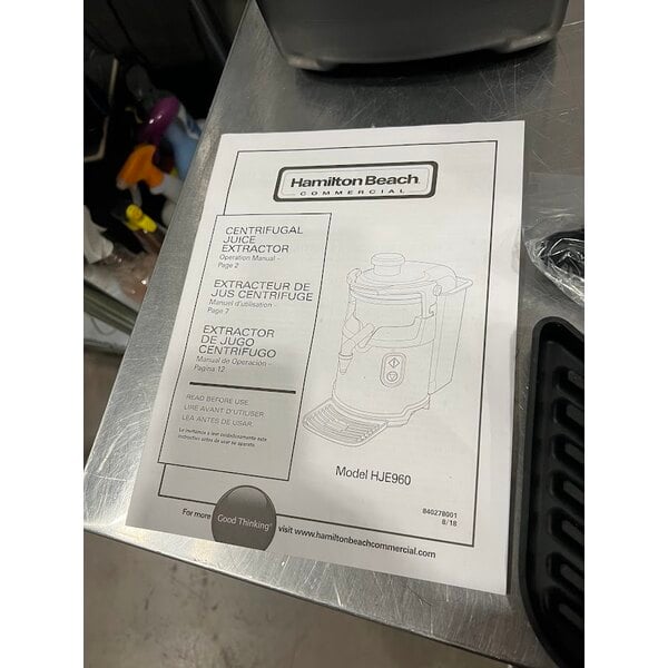 Scratch and Dent Hamilton Beach HJE960R Otto Auto Feed Juice Extractor - 120V