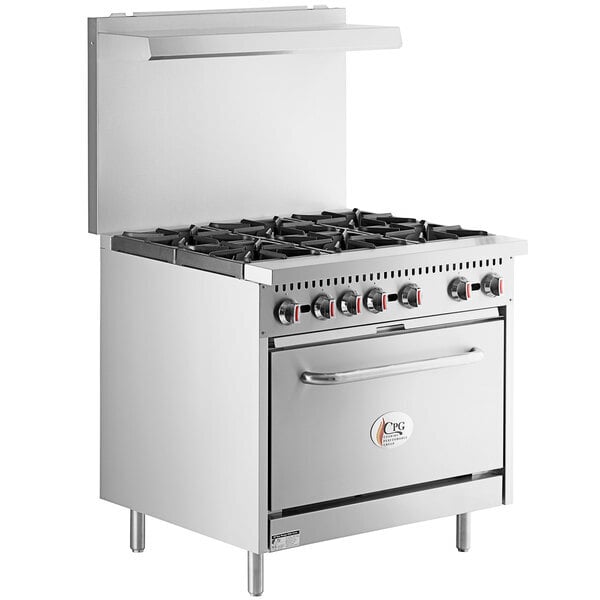 Scratch and Dent Cooking Performance Group S36-N Natural Gas 6 Burner 36" Range with Standard Oven - 210,000 BTU