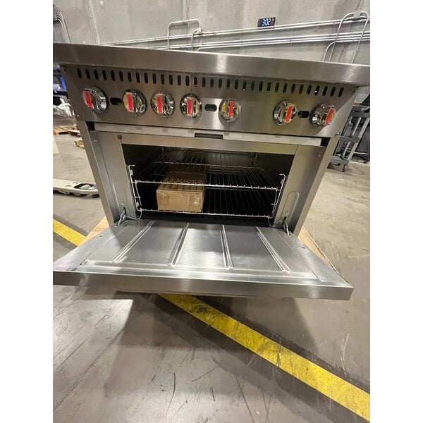 Scratch and Dent Cooking Performance Group S36-N Natural Gas 6 Burner 36" Range with Standard Oven - 210,000 BTU