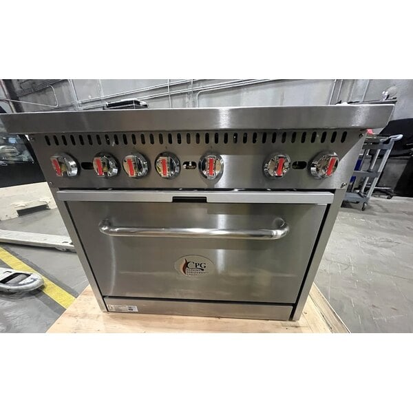 Scratch and Dent Cooking Performance Group S36-N Natural Gas 6 Burner 36" Range with Standard Oven - 210,000 BTU