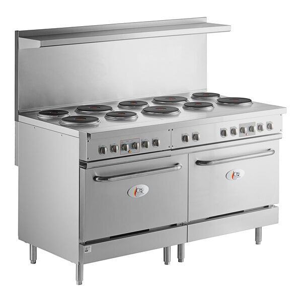 Scratch and Dent Cooking Performance Group ER60-208-3 60" 10-Burner Electric Range with 2 Standard Ovens - 208V, 3 Phase