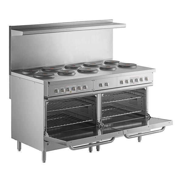 Scratch and Dent Cooking Performance Group ER60-208-3 60" 10-Burner Electric Range with 2 Standard Ovens - 208V, 3 Phase