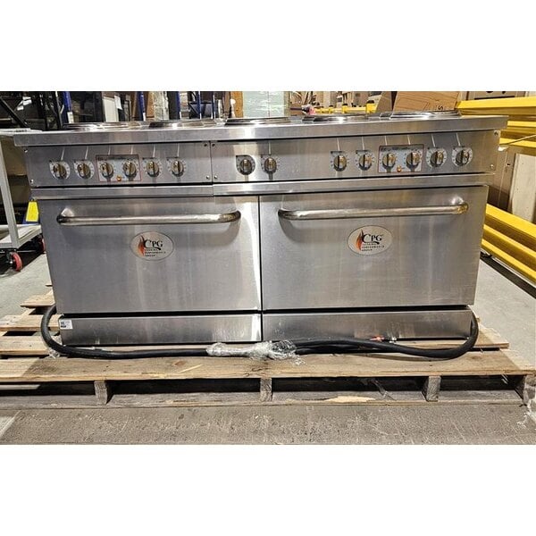 Scratch and Dent Cooking Performance Group ER60-208-3 60" 10-Burner Electric Range with 2 Standard Ovens - 208V, 3 Phase