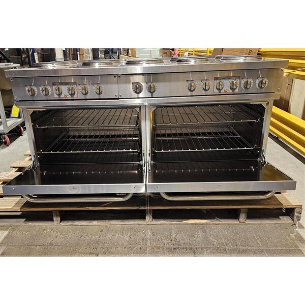 Scratch and Dent Cooking Performance Group ER60-208-3 60" 10-Burner Electric Range with 2 Standard Ovens - 208V, 3 Phase