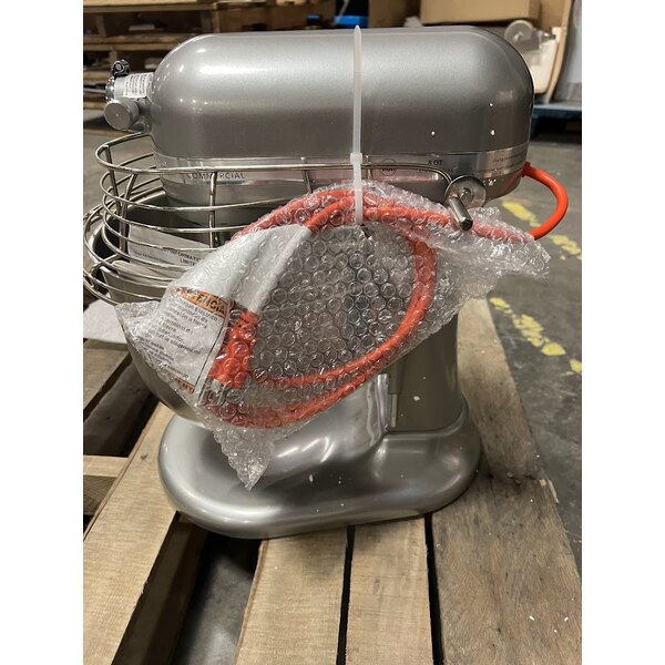 Scratch and Dent KitchenAid KSMC895CU Contour Silver 8 Qt. Bowl Lift Countertop Mixer with Guard & Standard Accessories - 120V, 1 3/10 hp