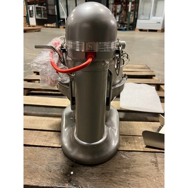 Scratch and Dent KitchenAid KSMC895CU Contour Silver 8 Qt. Bowl Lift Countertop Mixer with Guard & Standard Accessories - 120V, 1 3/10 hp