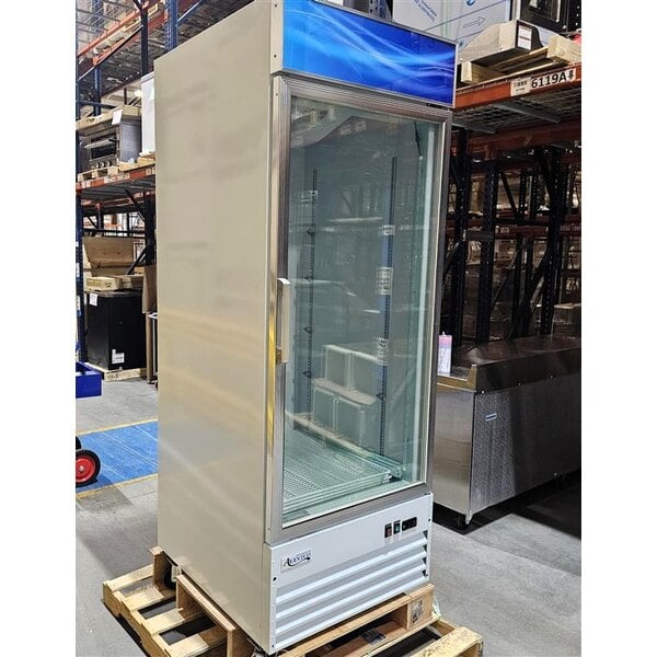 Scratch and Dent Avantco GDC-24F-HC 31" White Customizable Swing Glass Door Merchandiser Freezer with LED Lighting