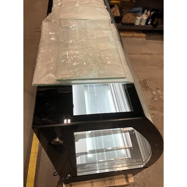 Scratch and Dent Avantco BCTD-72 72" Black 3-Shelf Curved Glass Dry Bakery Display Case with LED Lighting