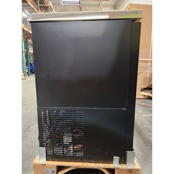 Scratch and Dent Avantco UBB-72G-HC 73" Black Counter Height Narrow Glass Door Back Bar Refrigerator with LED Lighting