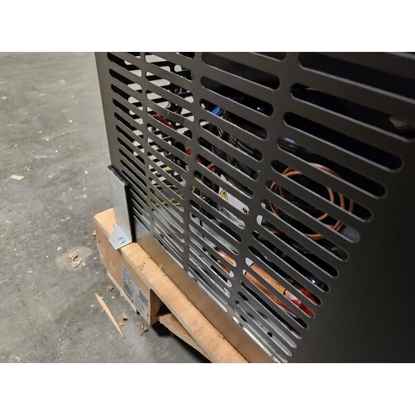 Scratch and Dent Avantco UBB-72G-HC 73" Black Counter Height Narrow Glass Door Back Bar Refrigerator with LED Lighting