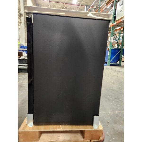 Scratch and Dent Avantco UBB-72G-HC 73" Black Counter Height Narrow Glass Door Back Bar Refrigerator with LED Lighting