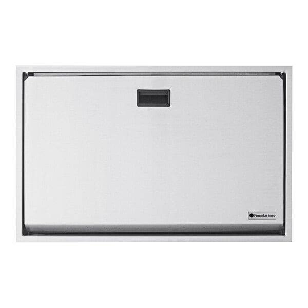 Scratch and Dent Foundations Premier 100SS-R Recessed Horizontal Stainless Steel Baby Changing Station / Table