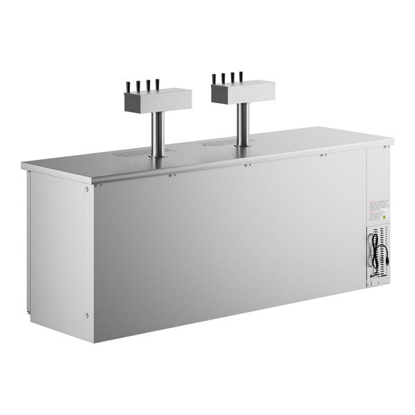 Scratch and Dent Avantco UDD-4-HC-S (2) Four Tap Kegerator Beer Dispenser - Stainless Steel, (3) 1/2 Keg Capacity