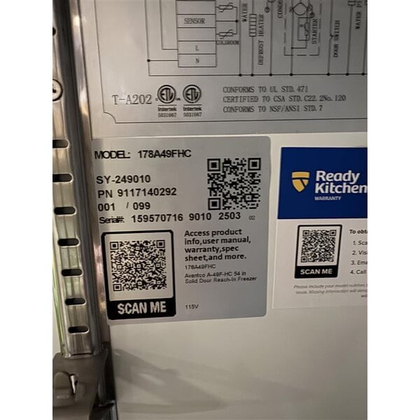 Scratch and Dent Avantco A-49F-HC 54" Solid Door Reach-In Freezer