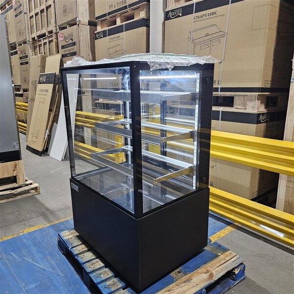 Scratch and Dent Avantco BCFD-36 35 3/8" Black Square Dry Bakery Display Case with LED Lighting