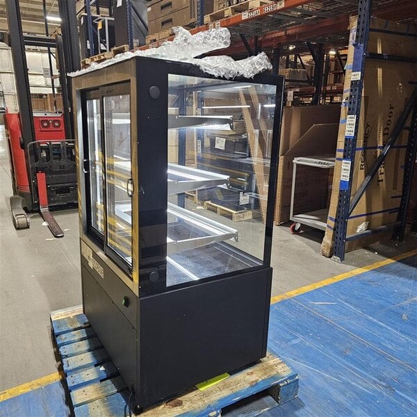 Scratch and Dent Avantco BCFD-36 35 3/8" Black Square Dry Bakery Display Case with LED Lighting