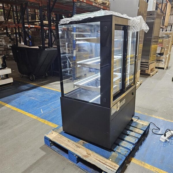 Scratch and Dent Avantco BCFD-36 35 3/8" Black Square Dry Bakery Display Case with LED Lighting