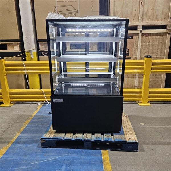 Scratch and Dent Avantco BCFD-36 35 3/8" Black Square Dry Bakery Display Case with LED Lighting