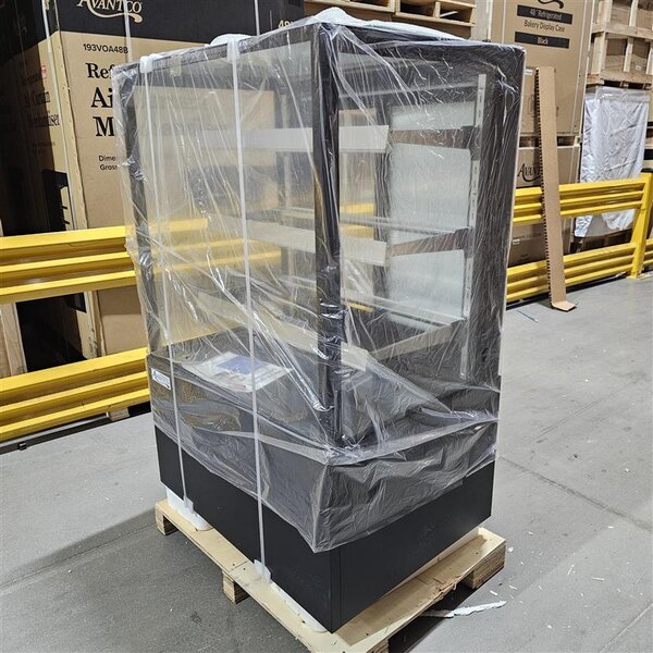 Scratch and Dent Avantco BCFD-36 35 3/8" Black Square Dry Bakery Display Case with LED Lighting