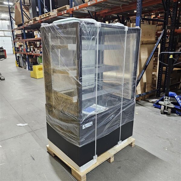 Scratch and Dent Avantco BCFD-36 35 3/8" Black Square Dry Bakery Display Case with LED Lighting