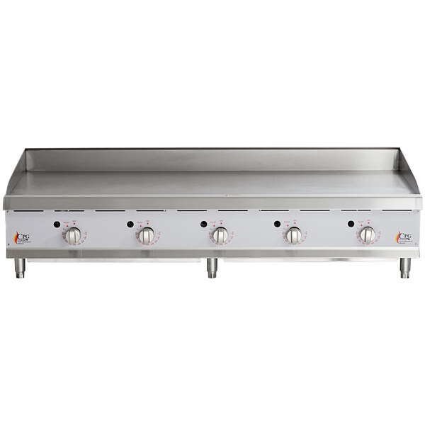 Scratch and Dent Cooking Performance Group GT-CPG-60-NL 60" Gas Countertop Griddle with Thermostatic Controls - 150,000 BTU