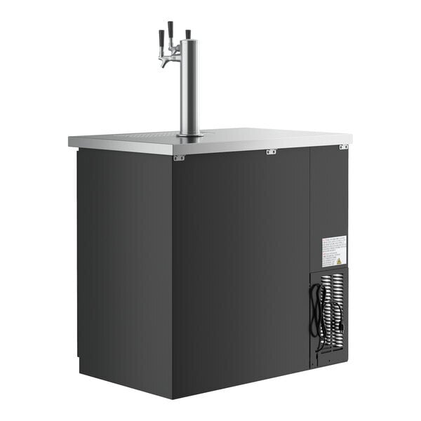 Scratch and Dent Avantco UDD-36-HC 36" Black Triple Tap Kegerator Beer Dispenser - (1) 1/2 Keg Capacity