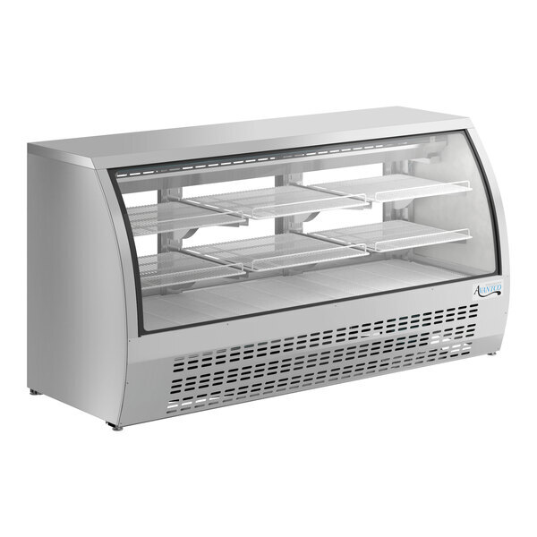 Scratch and Dent Avantco DLC82-HC-S 82" Stainless Steel Curved Glass Refrigerated Deli Case