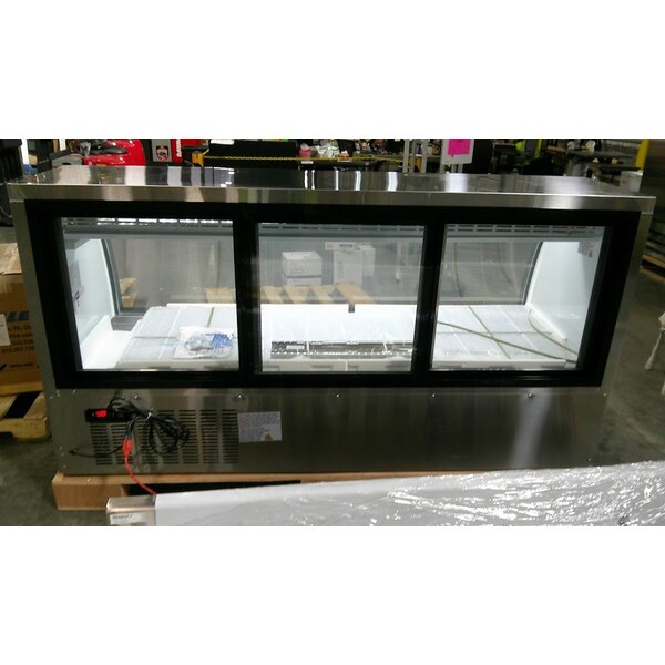 Scratch and Dent Avantco DLC82-HC-S 82" Stainless Steel Curved Glass Refrigerated Deli Case