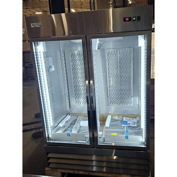 Scratch and Dent Avantco SS-2R-G-HC 54" Stainless Steel Glass Door Reach-In Refrigerator