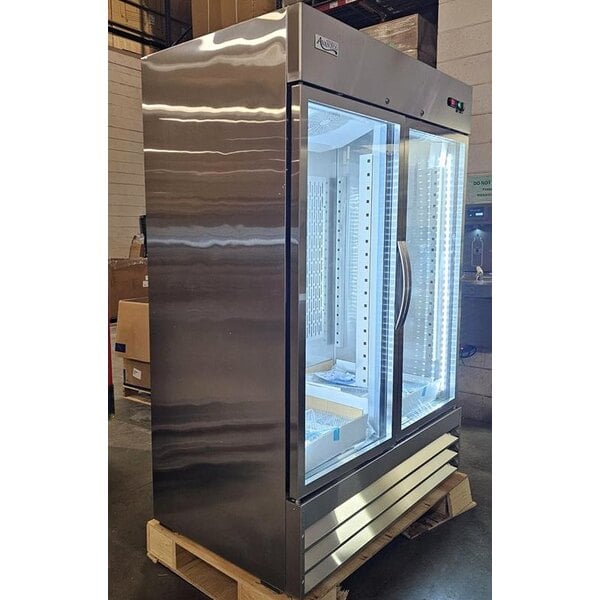 Scratch and Dent Avantco SS-2R-G-HC 54" Stainless Steel Glass Door Reach-In Refrigerator