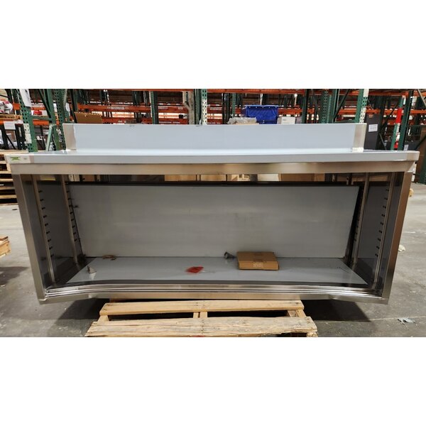 Scratch and Dent Regency C-2472-316 24" x 72" 16 Gauge Type 304 Stainless Steel Enclosed Base Table with Sliding Doors and Adjustable Midshelf