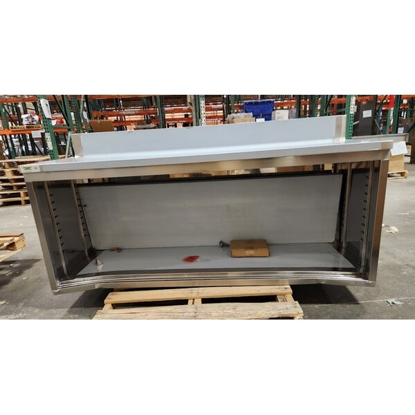 Scratch and Dent Regency C-2472-316 24" x 72" 16 Gauge Type 304 Stainless Steel Enclosed Base Table with Sliding Doors and Adjustable Midshelf
