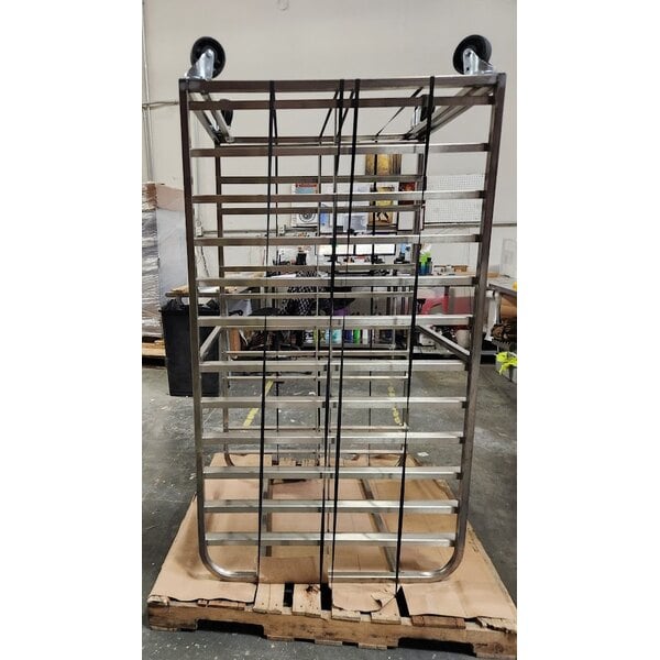 Scratch and Dent Channel 413S-DOR Double Section Side Load Stainless Steel Bun Pan Oven Rack - 24 Pan