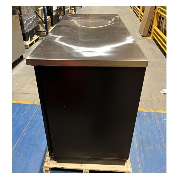 Scratch and Dent True TBB-3-HC 69 1/8" Black Solid Door Back Bar Refrigerator with LED Lighting