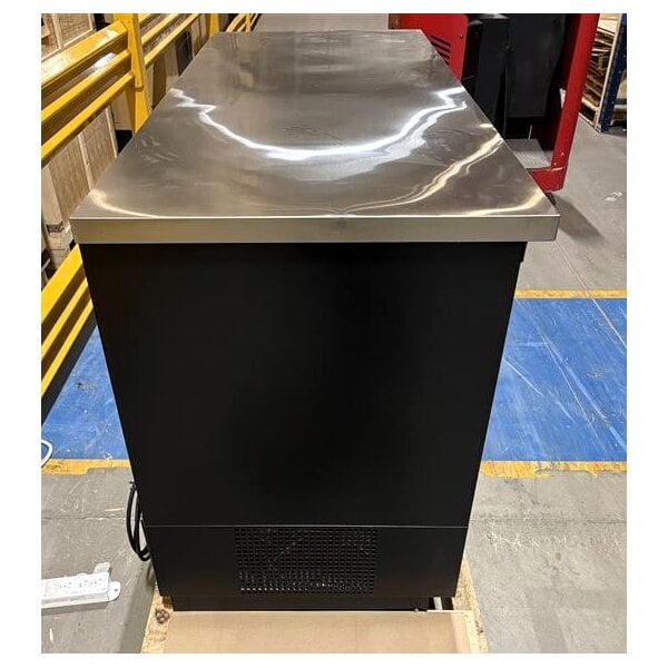 Scratch and Dent True TBB-3-HC 69 1/8" Black Solid Door Back Bar Refrigerator with LED Lighting