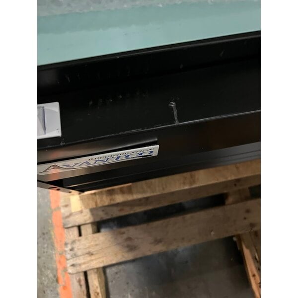 Scratch and Dent Avantco GDC-23-HC 28 3/8" Black Customizable Swing Glass Door Merchandiser Refrigerator with LED Lighting