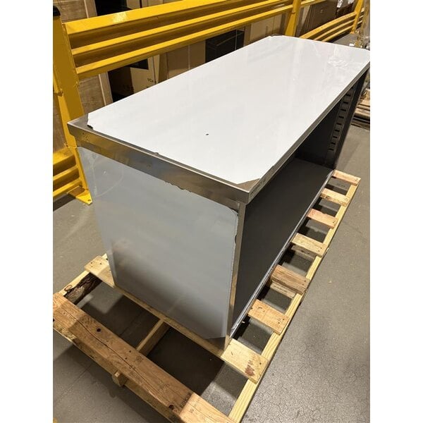 Scratch and Dent Regency COF-2460-316 24" x 60" 16 Gauge Type 304 Stainless Steel Enclosed Base Table with Open Front and Adjustable Midshelf