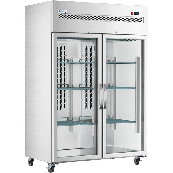 Scratch and Dent Avantco Z2-R-GHC 54" Glass Door Stainless Steel Reach-In Refrigerator