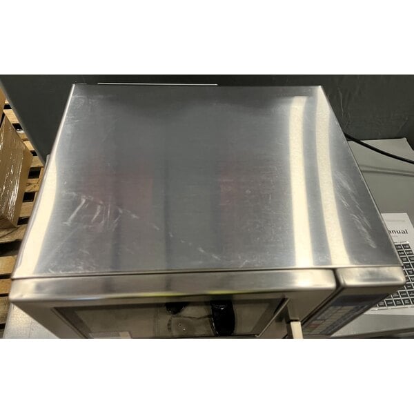 Scratch and Dent Solwave Ameri-Series SWA12T Medium-Duty Stainless Steel Commercial Microwave with Push Button Controls - 120V, 1,200W